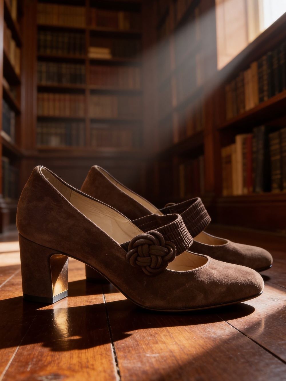 Nurture Madge dark brown suede leather Mary Jane pumps slip on block heel shoe 6 - Picture 2 of 16